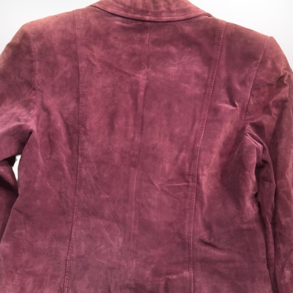 i.e. Women's 100% Leather Suede Jacket Beautiful Plum/Purple Color SZ M - Picture 7 of 7